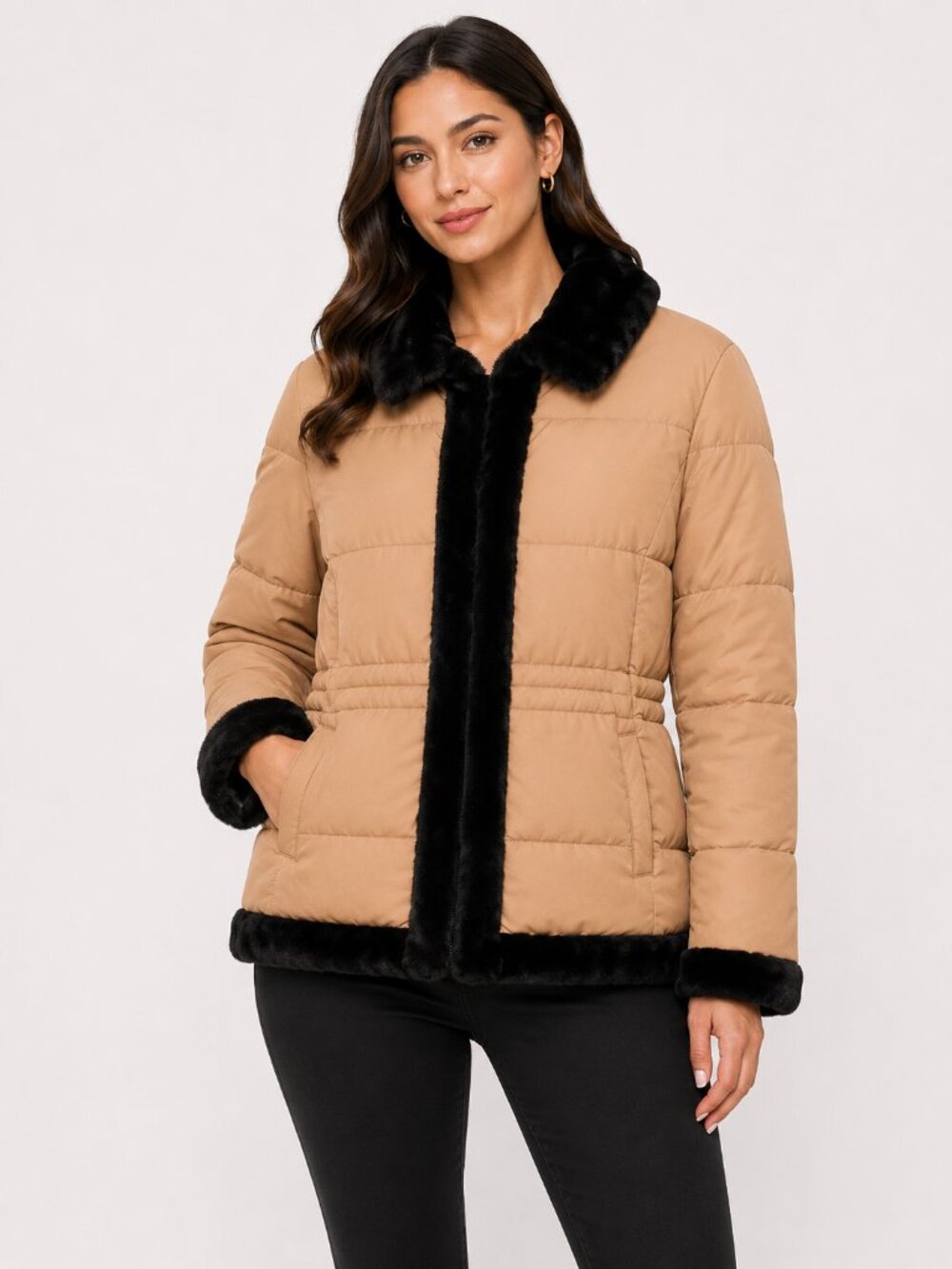 Charter Club tan hooded jacket Size: M